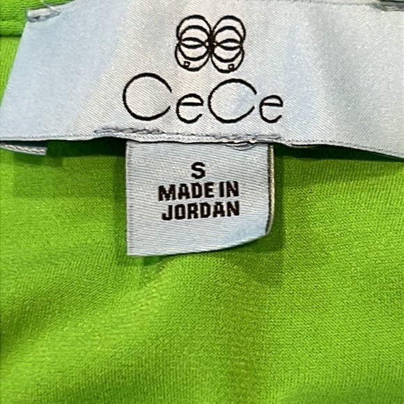 NWT CeCe Puff Sleeved Blouse Brilliant Lime Green Size Small - Picture 6 of 9